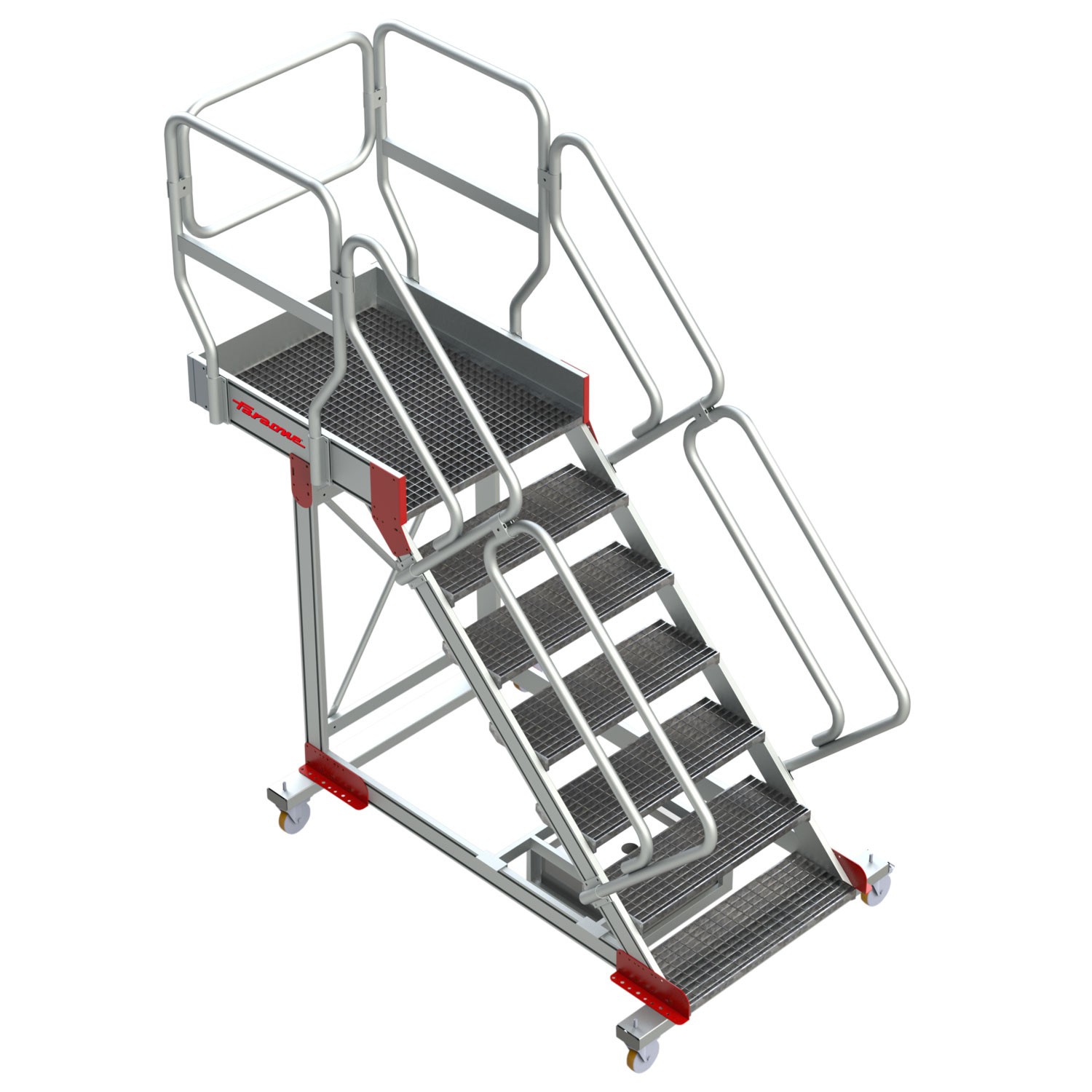 SB-T | Escalier avec plate-forme et quatre roues | TRAMEX