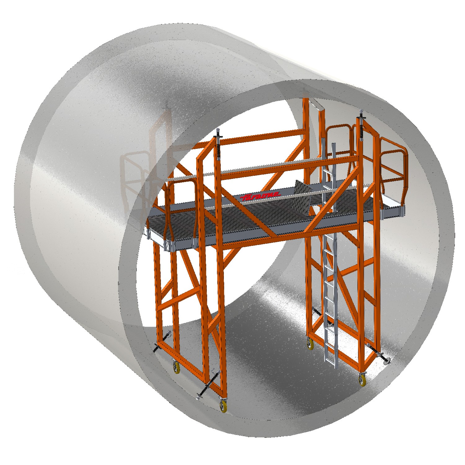 EM902 | Plate-forme sur mesure pour maintenance de l'intérieur de citernes