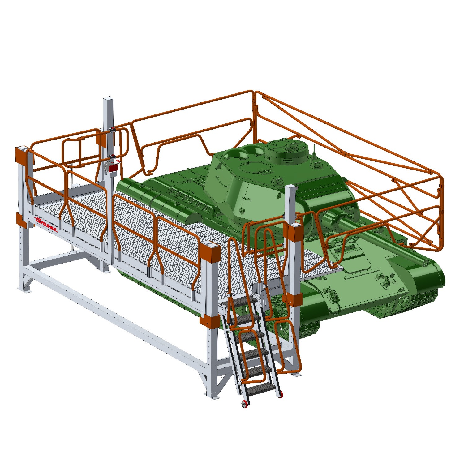 EM703 | Plate-forme sur mesure pour maintenance de véhicules militaires