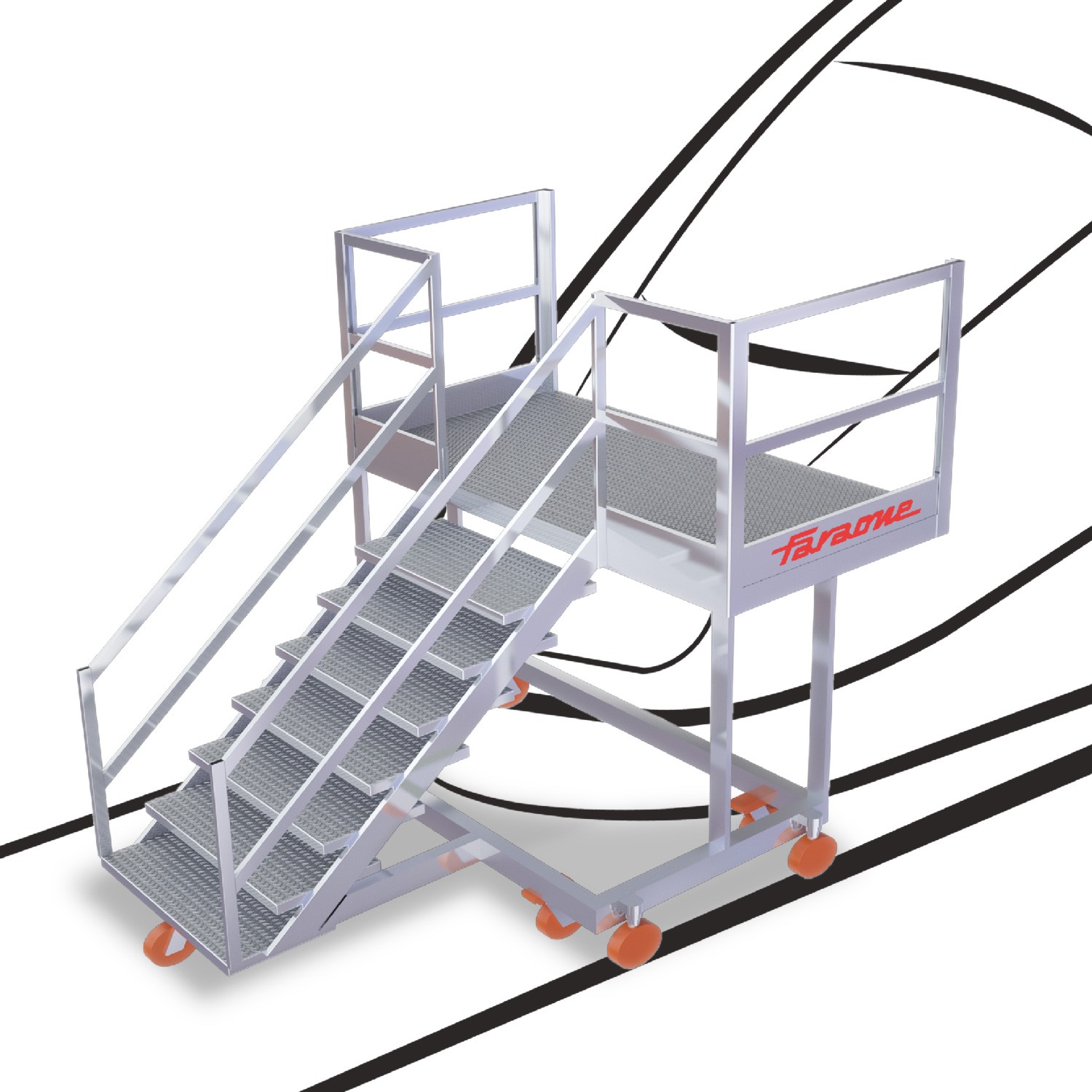 EM216 | Escalier sur mesure pour maintenance de l'avant des trains